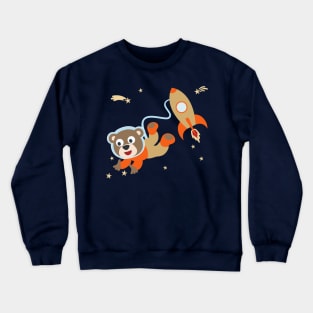 Space monkey or astronaut in a space suit with cartoon style. Crewneck Sweatshirt